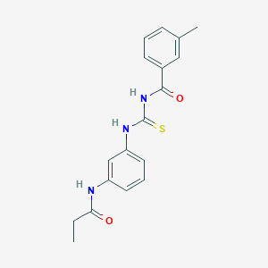 molecular formula C18H19N3O2S B313906 3-methyl-N-{[3-(propanoylamino)phenyl]carbamothioyl}benzamide 