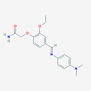 molecular formula C19H23N3O3 B313907 2-[4-({[4-(Dimethylamino)phenyl]imino}methyl)-2-ethoxyphenoxy]acetamide 