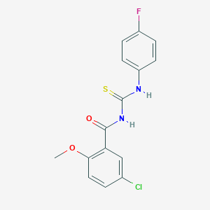 molecular formula C15H12ClFN2O2S B313909 5-chloro-N-[(4-fluorophenyl)carbamothioyl]-2-methoxybenzamide 