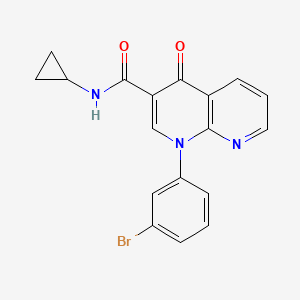 molecular formula C18H14BrN3O2 B3139107 n-Cyclopropyl-1-(3-bromophenyl)-1,4-dihydro[1,8]naphthyridin-4-one-3-carboxamide CAS No. 477251-96-0