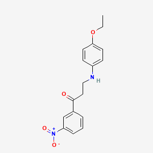 molecular formula C17H18N2O4 B3139125 3-(4-Ethoxyanilino)-1-(3-nitrophenyl)-1-propanone CAS No. 477320-03-9