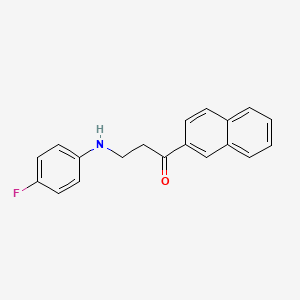 molecular formula C19H16FNO B3139138 3-(4-Fluoroanilino)-1-(2-naphthyl)-1-propanone CAS No. 477320-50-6