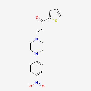 molecular formula C17H19N3O3S B3139139 3-[4-(4-Nitrophenyl)piperazino]-1-(2-thienyl)-1-propanone CAS No. 477328-86-2