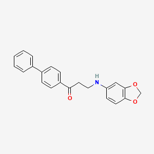 molecular formula C22H19NO3 B3139144 3-(1,3-苯并二氧杂-5-基氨基)-1-[1,1'-联苯]-4-基-1-丙酮 CAS No. 477333-86-1