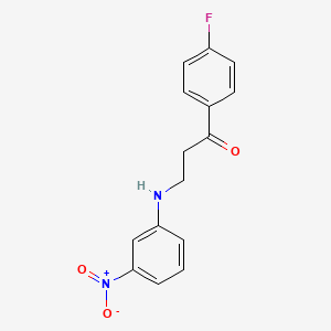 molecular formula C15H13FN2O3 B3139147 1-(4-Fluorophenyl)-3-(3-nitroanilino)-1-propanone CAS No. 477333-94-1