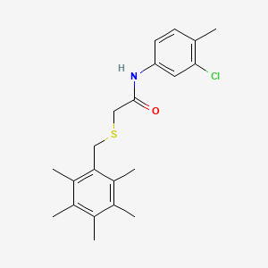 N-(3-Chloro-4-methylphenyl)-2-((2,3,4,5,6-pentamethylbenzyl)thio)acetamide