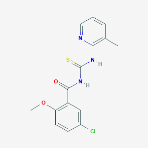 molecular formula C15H14ClN3O2S B313916 5-chloro-2-methoxy-N-[(3-methylpyridin-2-yl)carbamothioyl]benzamide 