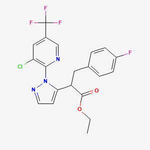 molecular formula C20H16ClF4N3O2 B3139199 2-[2-[3-氯-5-(三氟甲基)吡啶-2-基]吡唑-3-基]-3-(4-氟苯基)丙酸乙酯 CAS No. 477708-83-1