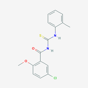 molecular formula C16H15ClN2O2S B313921 5-chloro-2-methoxy-N-[(2-methylphenyl)carbamothioyl]benzamide 