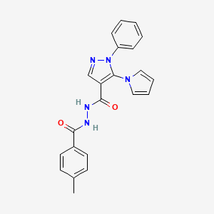 N'-(4-methylbenzoyl)-1-phenyl-5-(1H-pyrrol-1-yl)-1H-pyrazole-4-carbohydrazide