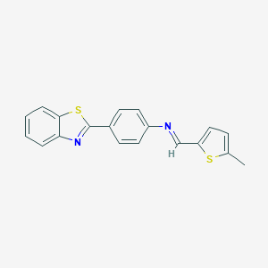 molecular formula C19H14N2S2 B313924 N-[4-(1,3-benzothiazol-2-yl)phenyl]-N-[(5-methyl-2-thienyl)methylene]amine 