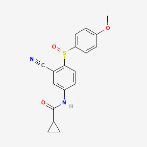 molecular formula C18H16N2O3S B3139241 N-{3-cyano-4-[(4-methoxyphenyl)sulfinyl]phenyl}cyclopropanecarboxamide CAS No. 477709-91-4