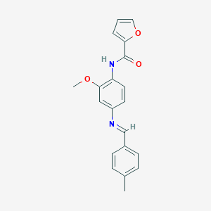 molecular formula C20H18N2O3 B313925 N-{2-methoxy-4-[(4-methylbenzylidene)amino]phenyl}-2-furamide 