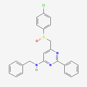 N-Benzyl-6-(((4-chlorophenyl)sulfinyl)methyl)-2-phenyl-4-pyrimidinamine