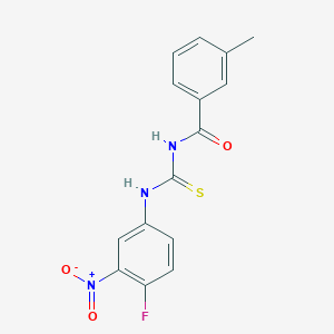 molecular formula C15H12FN3O3S B313928 N-[(4-fluoro-3-nitrophenyl)carbamothioyl]-3-methylbenzamide 