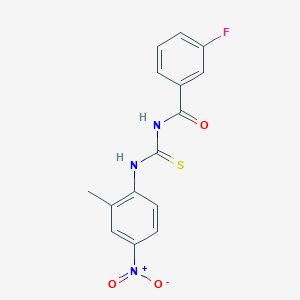 molecular formula C15H12FN3O3S B313929 3-fluoro-N-[(2-methyl-4-nitrophenyl)carbamothioyl]benzamide 