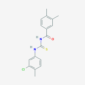 molecular formula C17H17ClN2OS B313932 N-[(3-chloro-4-methylphenyl)carbamothioyl]-3,4-dimethylbenzamide 