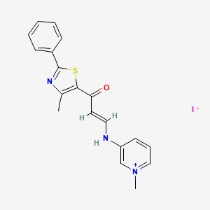 1-methyl-3-{[(E)-3-(4-methyl-2-phenyl-1,3-thiazol-5-yl)-3-oxo-1-propenyl]amino}pyridinium iodide