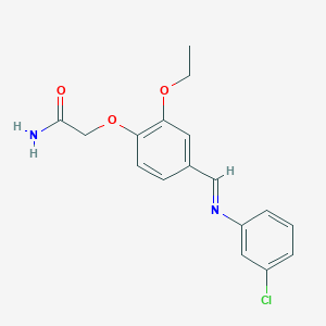 molecular formula C17H17ClN2O3 B313934 2-(4-{[(3-Chlorophenyl)imino]methyl}-2-ethoxyphenoxy)acetamide 