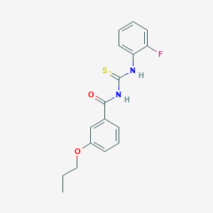molecular formula C17H17FN2O2S B313936 N-[(2-fluorophenyl)carbamothioyl]-3-propoxybenzamide 