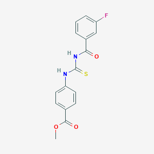 molecular formula C16H13FN2O3S B313937 Methyl 4-({[(3-fluorophenyl)carbonyl]carbamothioyl}amino)benzoate 