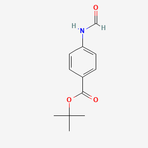 molecular formula C12H15NO3 B3139376 苯甲酸，4-(甲酰胺基)-，1,1-二甲基乙酯 CAS No. 477721-50-9