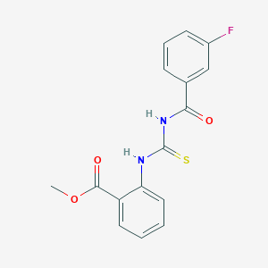 molecular formula C16H13FN2O3S B313938 Methyl 2-({[(3-fluorobenzoyl)amino]carbothioyl}amino)benzoate 