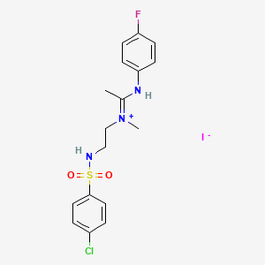 N-{(Z)-1-[(2-{[(4-chlorophenyl)sulfonyl]amino}ethyl)(methyl)amino]ethylidene}-4-fluorobenzenaminium iodide