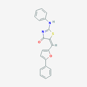 molecular formula C20H14N2O2S B313942 (5E)-2-anilino-5-[(5-phenylfuran-2-yl)methylidene]-1,3-thiazol-4-one 