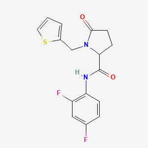 molecular formula C16H14F2N2O2S B3139440 N-(2,4-difluorophenyl)-5-oxo-1-(2-thienylmethyl)-2-pyrrolidinecarboxamide CAS No. 477768-24-4