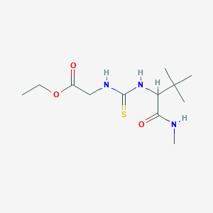 molecular formula C12H23N3O3S B3139444 Ethyl 2-{[({2,2-dimethyl-1-[(methylamino)carbonyl]propyl}amino)carbothioyl]amino}acetate CAS No. 477768-38-0