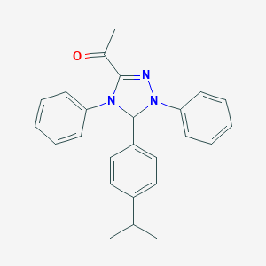 molecular formula C25H25N3O B313947 1-[5-(4-isopropylphenyl)-1,4-diphenyl-4,5-dihydro-1H-1,2,4-triazol-3-yl]ethanone 