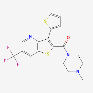 molecular formula C18H16F3N3OS2 B3139475 (4-Methylpiperazino)[3-(2-thienyl)-6-(trifluoromethyl)thieno[3,2-b]pyridin-2-yl]methanone CAS No. 477845-20-8