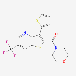 molecular formula C17H13F3N2O2S2 B3139479 Morpholino[3-(2-thienyl)-6-(trifluoromethyl)thieno[3,2-b]pyridin-2-yl]methanone CAS No. 477845-24-2