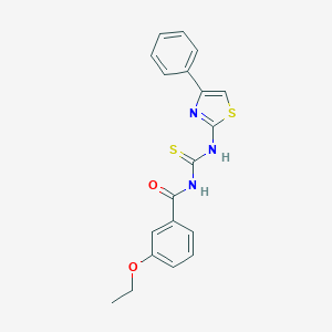 molecular formula C19H17N3O2S2 B313948 3-ethoxy-N-[(4-phenyl-1,3-thiazol-2-yl)carbamothioyl]benzamide 