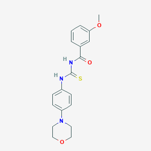 molecular formula C19H21N3O3S B313950 3-methoxy-N-{[(4-morpholin-4-ylphenyl)amino]carbonothioyl}benzamide 