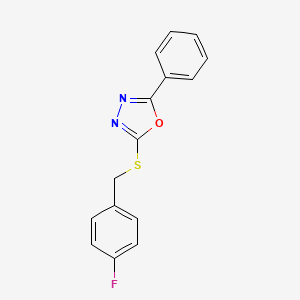 molecular formula C15H11FN2OS B3139513 4-Fluorobenzyl 5-phenyl-1,3,4-oxadiazol-2-yl sulfide CAS No. 477846-56-3