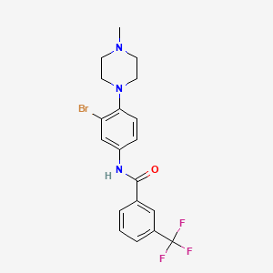 molecular formula C19H19BrF3N3O B3139529 N-[3-bromo-4-(4-methylpiperazin-1-yl)phenyl]-3-(trifluoromethyl)benzamide CAS No. 477846-86-9
