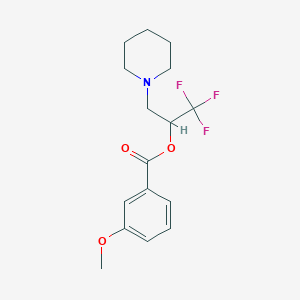 2,2,2-Trifluoro-1-(piperidinomethyl)ethyl 3-methoxybenzenecarboxylate