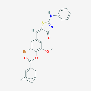 [4-[(E)-(2-anilino-4-oxo-1,3-thiazol-5-ylidene)methyl]-2-bromo-6-methoxyphenyl] adamantane-1-carboxylate