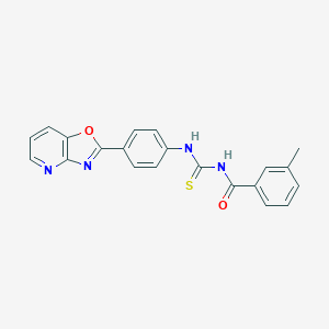 molecular formula C21H16N4O2S B313960 3-methyl-N-{[4-([1,3]oxazolo[4,5-b]pyridin-2-yl)phenyl]carbamothioyl}benzamide 