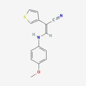 molecular formula C14H12N2OS B3139607 3-(4-甲氧基苯胺基)-2-(3-噻吩基)丙烯腈 CAS No. 477850-91-2