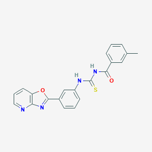 molecular formula C21H16N4O2S B313961 3-methyl-N-{[3-([1,3]oxazolo[4,5-b]pyridin-2-yl)phenyl]carbamothioyl}benzamide 