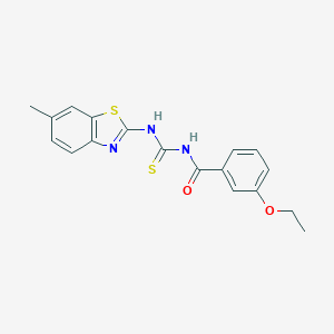 molecular formula C18H17N3O2S2 B313963 N-(3-ethoxybenzoyl)-N'-(6-methyl-1,3-benzothiazol-2-yl)thiourea 
