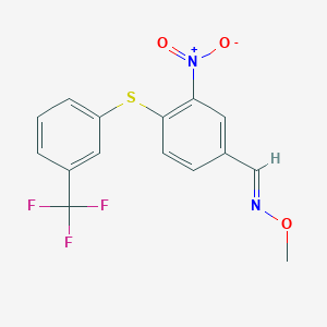 3-nitro-4-{[3-(trifluoromethyl)phenyl]sulfanyl}benzenecarbaldehyde O-methyloxime