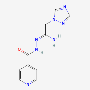 molecular formula C10H11N7O B3139643 N'-[2-(1H-1,2,4-三唑-1-基)乙酰亚胺基]异烟酰肼 CAS No. 477852-51-0
