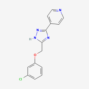 molecular formula C14H11ClN4O B3139644 4-{3-[(3-chlorophenoxy)methyl]-1H-1,2,4-triazol-5-yl}pyridine CAS No. 477852-70-3