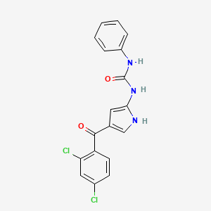 molecular formula C18H13Cl2N3O2 B3139658 1-[4-(2,4-dichlorobenzoyl)-1H-pyrrol-2-yl]-3-phenylurea CAS No. 477852-82-7