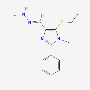 molecular formula C14H18N4S B3139684 5-(ethylsulfanyl)-1-methyl-2-phenyl-1H-imidazole-4-carbaldehyde N-methylhydrazone CAS No. 477854-42-5