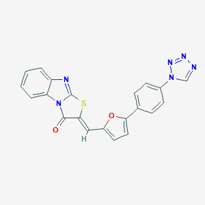 molecular formula C21H12N6O2S B313969 2-({5-[4-(1H-tetraazol-1-yl)phenyl]-2-furyl}methylene)[1,3]thiazolo[3,2-a]benzimidazol-3(2H)-one 